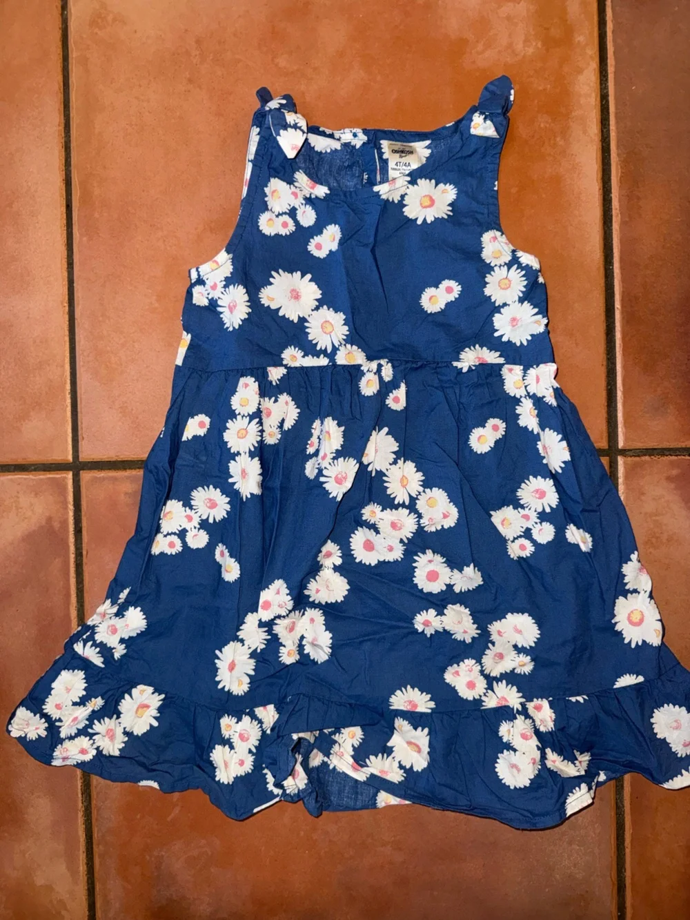 OshKosh B'gosh Navy Blue Daisy Print Girls Dress